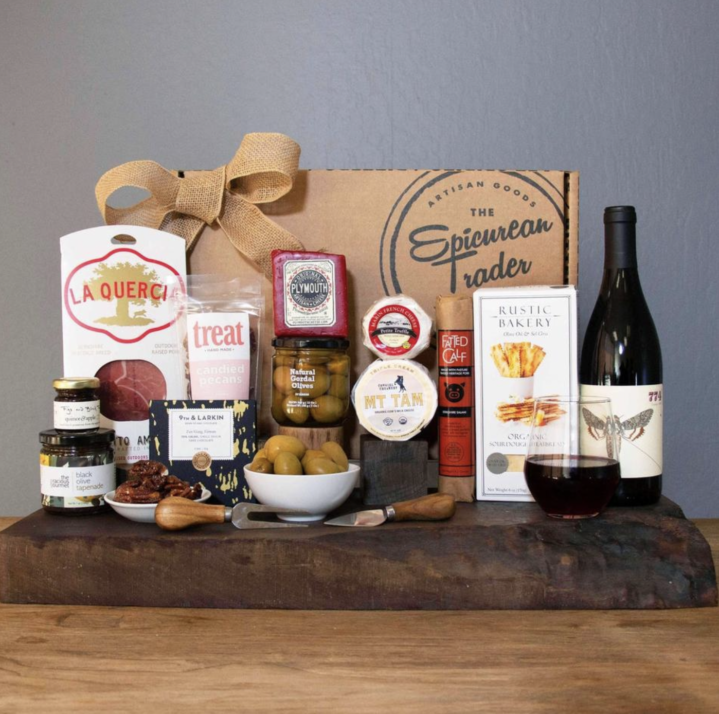 Wine, Cheese and Charcuterie Deluxe Gift Box from San Francisco's The Epicurean Trader Image