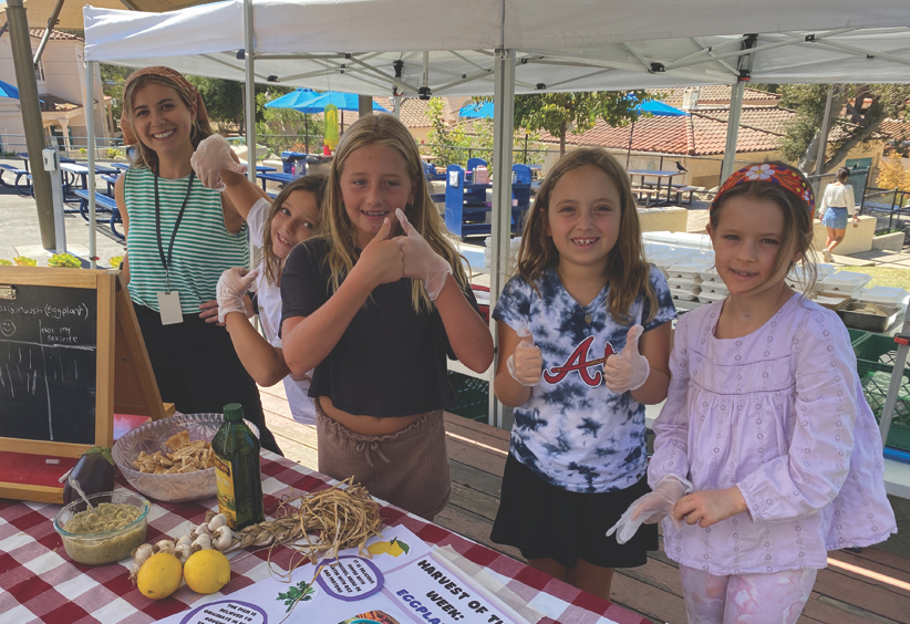 Students learning about their food at Nature Lab